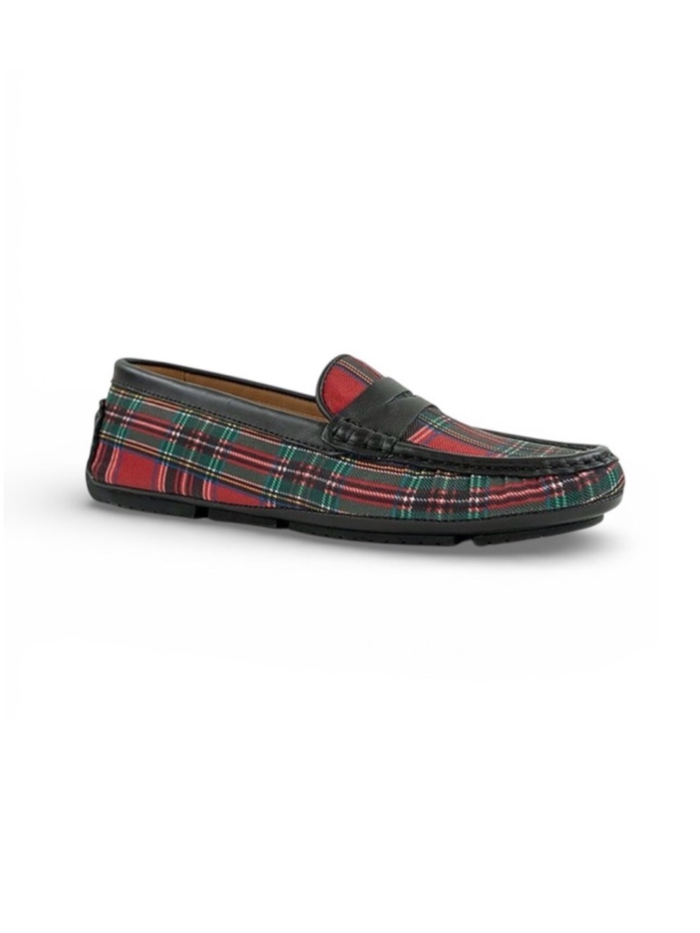 FLAG LTD. Women's Morgan Red Plaid Loafers with Black Trim Shoes